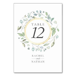 Numeração De Mesa Casamento de Greenery Laurel Garland Faux Gold Foi