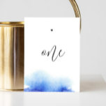 Numeração De Mesa Casamento de guião minimalista azul Elegante<br><div class="desc">Numerário da mesa de casamento do guião azul-náutico Elegante. Entre em contato comigo se precisar de itens adicionais.</div>