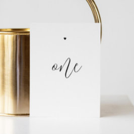 Numeração De Mesa Casamento de guião minimalista branco e preto