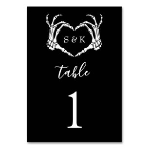 Numeração De Mesa Casamento de Halloween do Esqueleto Romântico Góti
