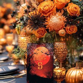 Numeração De Mesa Casamento de Halloween Morcegos Teias de Aranha