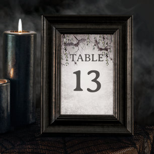 Numeração De Mesa Casamento de Halloween Rustic Black & Burgundy