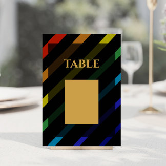 Numeração De Mesa Casamento de Homens Gays Elegante Arco-Íris