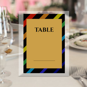 Numeração De Mesa Casamento de Homens Gays Elegante Arco-Íris