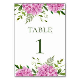 Numeração De Mesa Casamento de Hortênsias Rosa