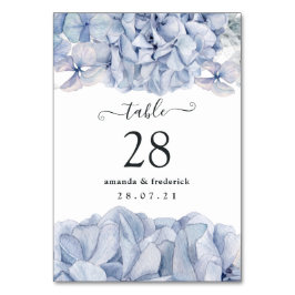 Numeração De Mesa Casamento de Hydrangeas Azul