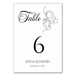 Numeração De Mesa Casamento de ilustração de Casal de Arte de Linha