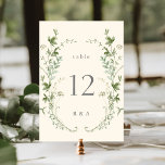 Numeração De Mesa Casamento de Ivory Elegant Watercolor<br><div class="desc">Este número da mesa de casamento contém lindas flores silvestres pintadas manualmente,  feitas por aquarela,  dispostas como uma coroa,  perfeita para primavera,  verão ou casamentos outono. Para uma personalização mais avançada deste design,  clique no BOTÃO FERRAMENTA DESIGN AZUL acima! Itens correspondentes também estão disponíveis.</div>