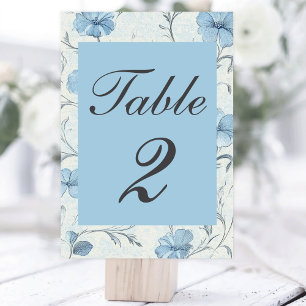 Numeração De Mesa Casamento de Jardim Azul-Dusta Floral Elegante