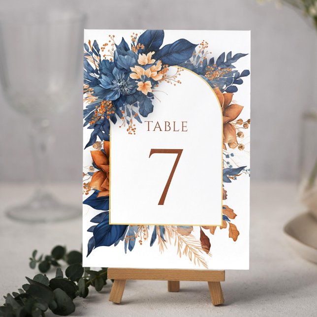 Numeração De Mesa Casamento de Jardim de Aquarela Moderno Elegante (Modern Elegant Watercolor Garden Wedding Table Number)