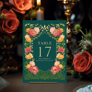 Numeração De Mesa Casamento de Jardim Encantado de Fantasia Verde