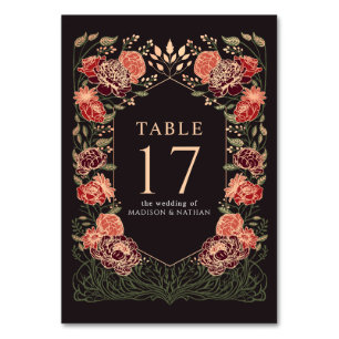 Numeração De Mesa Casamento de Jardim Encantado Vermelho Negro rosa 