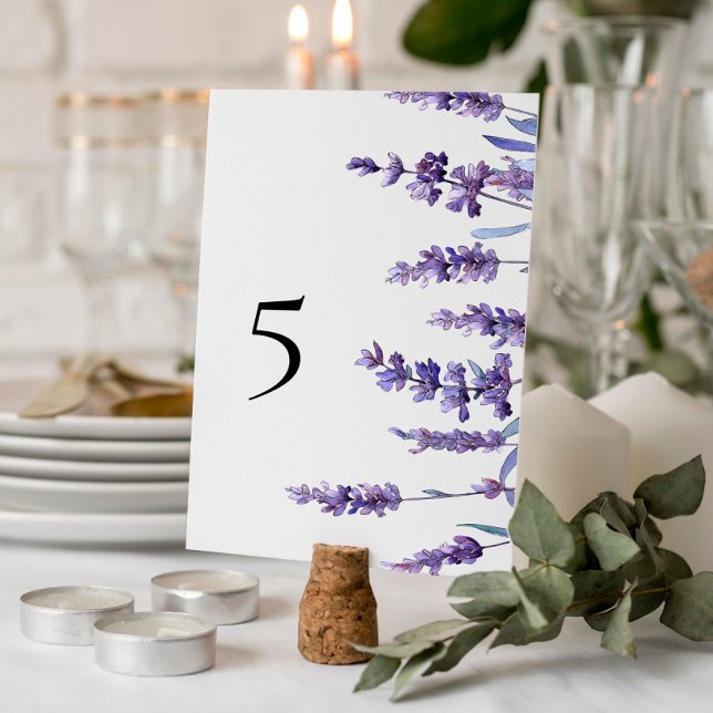 Numeração De Mesa Casamento de Lavanda Floral (Criador carregado)