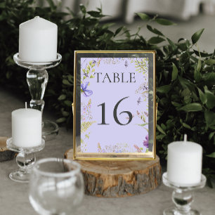 Numeração De Mesa Casamento de Lavanda Silvestre Salvia Rústica Lava