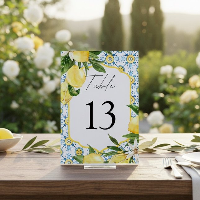 Numeração De Mesa Casamento de Limão Mediterrâneo  (Criador carregado)