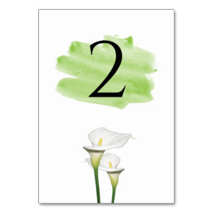 Numeração De Mesa Casamento de Lírios Calla Brancos