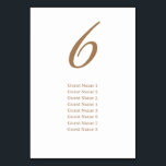 Numeração De Mesa Casamento de Lista de Convidados Elegante Simples<br><div class="desc">Número da Tabela de Casamento da Lista de Convidados Elegante Simples Dourada</div>