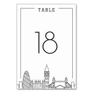 Numeração De Mesa Casamento de Londres Número do quadro