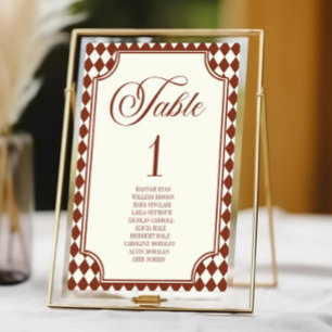 Numeração De Mesa Casamento de Luxo Antigo Burgundy Marfim Vintage