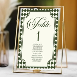Numeração De Mesa Casamento de Luxo Antigo Dinheiro Verde Oliva Marf