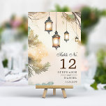 Numeração De Mesa Casamento de Luzes de Lanterna Botânica de Árvore<br><div class="desc">Rústica Árvore Botânica Lanterna Luz Número Da Mesa De Casamento. Belo design de casamento elegante e com cor d'água com lanternas botânicas rusticadas penduradas. Esta design de casamento moderna personalizada pode ser facilmente personalizada com os seus próprios detalhes de casamento.</div>