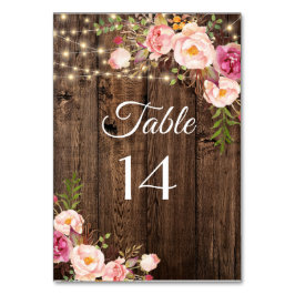 Numeração De Mesa Casamento de Luzes Florais Rustic Boho