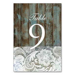 Numeração De Mesa casamento de madeira do laço do celeiro azul do