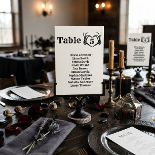Numeração De Mesa Casamento de mão de coração de crânio gótico de Ha
