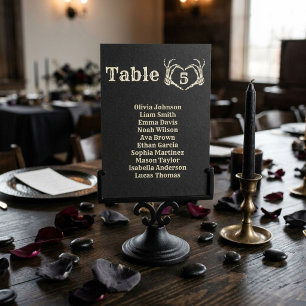 Numeração De Mesa Casamento de mão de coração de crânio gótico de Ha
