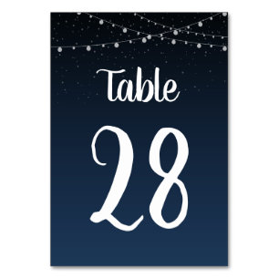 Numeração De Mesa Casamento de Marinho Celestial Azul de Noite Estre