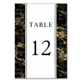 Numeração De Mesa Casamento de Mármore Negro Ouro Elegante