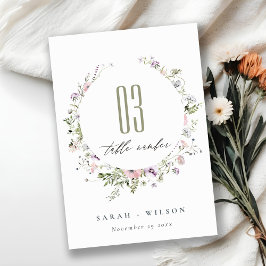 Numeração De Mesa Casamento de Mola do Círculo Lilac-Roxo-Rosa