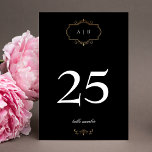 Numeração De Mesa casamento de monograma clássico de ouro branco pre<br><div class="desc">Este design faz parte de uma coleção - por favor contacte-nos se necessitar de artigos de papelaria adicionais *não folha de papel real</div>