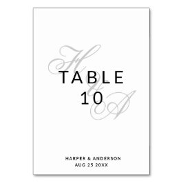 Numeração De Mesa Casamento de Monograma de Letra com Grafia Moderna
