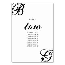 Casamento de Monograma de Script Preto e Branco