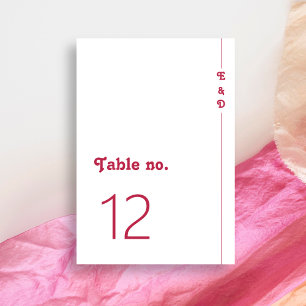 Numeração De Mesa Casamento de Monograma Rosa Quente de Verão