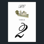 Numeração De Mesa Casamento de Monograma Tradicional com Igreja de C<br><div class="desc">Uma design de casamento da igreja aquática minimalista. Uma design tradicional da igreja que usa uma elegante tipografia clássica e caligrafia. Um encantador design da igreja cristã com tipografia clássica moderna. Uma elegante e tradicional igreja temia o design da mesa de casamento com elementos modernos. Os convites de casamento e...</div>