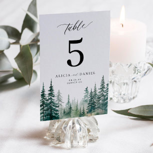 Numeração De Mesa Casamento de montanha da floresta de pinheiro-d'ág