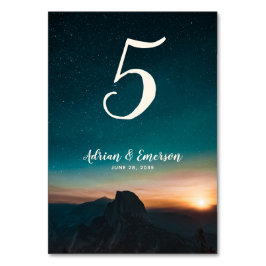 Numeração De Mesa Casamento de Montanhas Elegantes de Estrelas da No