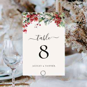 Numeração De Mesa Casamento de Natal de Inverno Elegante