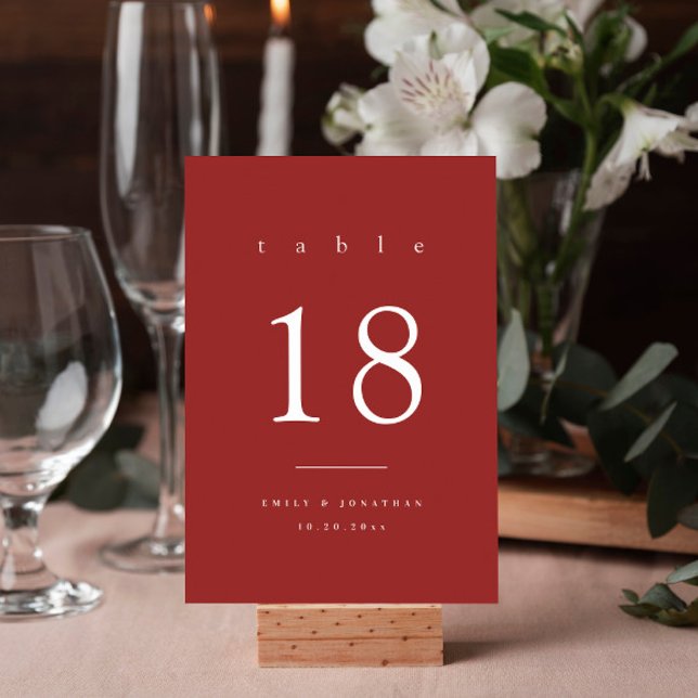 Numeração De Mesa Casamento de Natal Simple Maroon (Criador carregado)