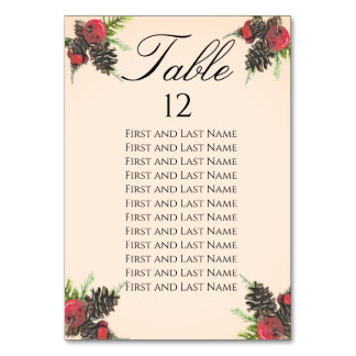 Numeração De Mesa Casamento de Natal Vintage