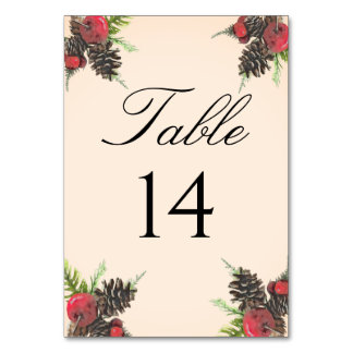 Numeração De Mesa Casamento de Natal Vintage