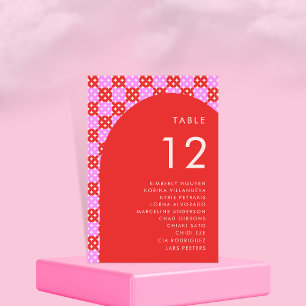 Numeração De Mesa Casamento de Nomes de Gráficos de Meio século Rosa