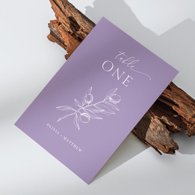 Numeração De Mesa Casamento de Oliva Roxo Mudado | Lavanda romântica (Criador carregado)