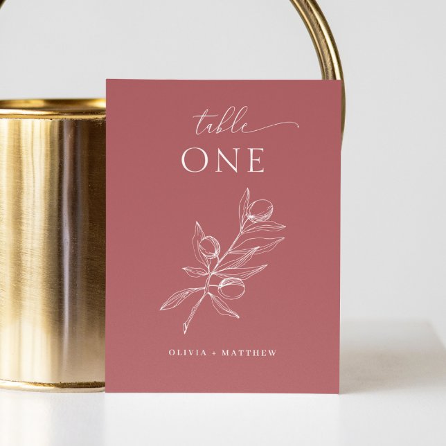 Numeração De Mesa Casamento De Oliva Vermelha De Tijolo | Queda Botâ (Criador carregado)