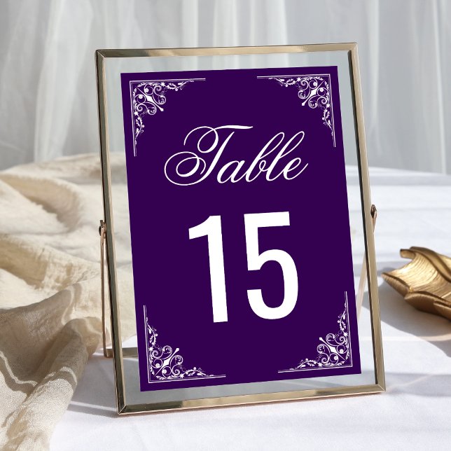 Numeração De Mesa Casamento de Ornamentado Roxo Elegante (Criador carregado)