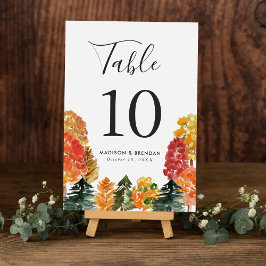 Numeração De Mesa Casamento de Outono Rústico na Floresta