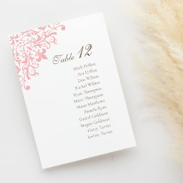 Numeração De Mesa Casamento de Padrão da Regência Francesa Rosa Fleu