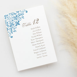 Numeração De Mesa Casamento de padrão Regency French Blue Fleur de L